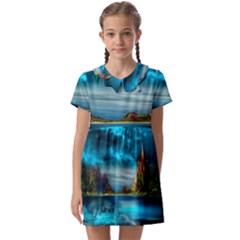 Artistic Fantasy Psychedelic Kids  Asymmetric Collar Dress by Sarkoni