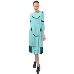 Adventure Time Bmo Ruffle End Midi Chiffon Dress by Sarkoni