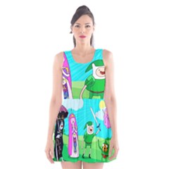 Adventure Time The Legend Of Zelda Parody Scoop Neck Skater Dress by Sarkoni