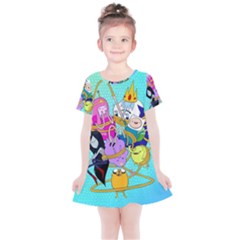 Adventure Time Cartoon Kids  Simple Cotton Dress by Sarkoni