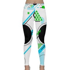 Geometric Shapes Background Classic Yoga Leggings by Bedest