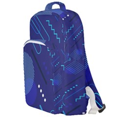 Classic Blue Background Abstract Style Double Compartment Backpack by Bedest