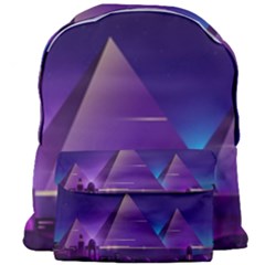 Egyptian Pyramids Night Landscape Cartoon Giant Full Print Backpack by Bedest