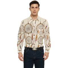 Coloured Dreamcatcher Background Men s Long Sleeve Pocket Shirt 