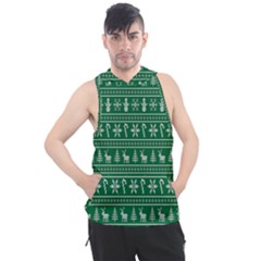 Wallpaper Ugly Sweater Backgrounds Christmas Men s Sleeveless Hoodie by artworkshop