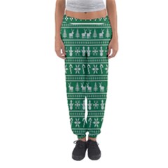 Wallpaper Ugly Sweater Backgrounds Christmas Women s Jogger Sweatpants by artworkshop