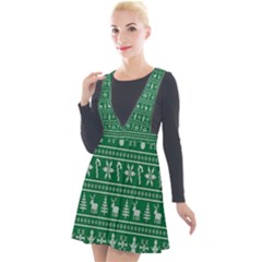 Wallpaper Ugly Sweater Backgrounds Christmas Plunge Pinafore Velour Dress by artworkshop