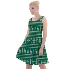 Wallpaper Ugly Sweater Backgrounds Christmas Knee Length Skater Dress by artworkshop