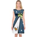 Ufo Alien Unidentified Flying Object Capsleeve Midi Dress View1