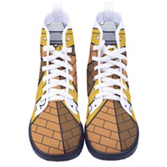 Unidentified Flying Object Ufo Under The Pyramid Kid s High-top Canvas Sneakers by Sarkoni