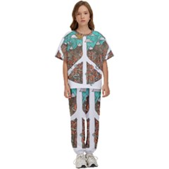 Psychedelic Art Painting Peace Drawing Landscape Art Peaceful Kids  T-shirt And Pants Sports Set by Sarkoni