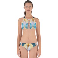 Space Exploration Illustration Perfectly Cut Out Bikini Set by Bedest