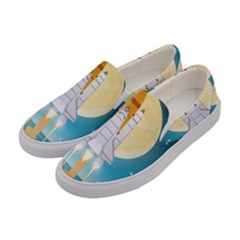 Space Exploration Illustration Women s Canvas Slip Ons by Bedest