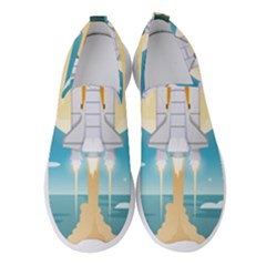 Space Exploration Illustration Women s Slip On Sneakers by Bedest