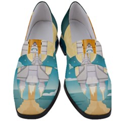 Space Exploration Illustration Women s Chunky Heel Loafers by Bedest