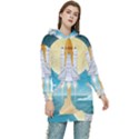 Space Exploration Illustration Women s Long Oversized Pullover Hoodie View1