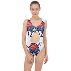 Bug Black Insect Animal Center Cut Out Swimsuit by Sarkoni