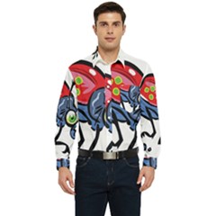 Bug Black Insect Animal Men s Long Sleeve Pocket Shirt  by Sarkoni