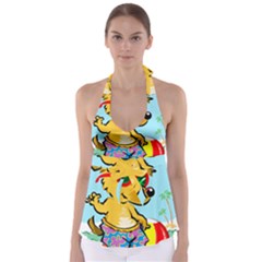 Beach Chihuahua Dog Pet Animal Tie Back Tankini Top by Sarkoni