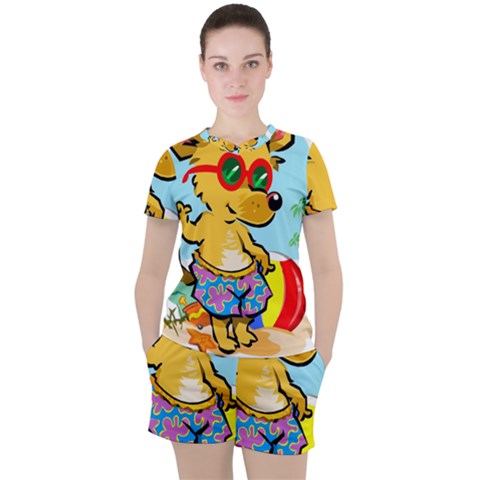 Beach Chihuahua Dog Pet Animal Women s T-shirt And Shorts Set by Sarkoni