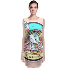 Boy Astronaut Cotton Candy Classic Sleeveless Midi Dress by Bedest