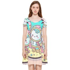 Boy Astronaut Cotton Candy Inside Out Cap Sleeve Dress by Bedest