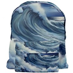 Waves Storm Sea Moon Landscape Giant Full Print Backpack by Bedest