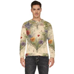 Heart Flowers Plant Men s Fleece Sweatshirt by Bedest