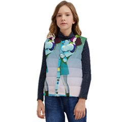 Astronaut Cat Retro Cute Alien Kid s Button Up Puffer Vest	 by Bedest