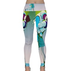 Astronaut Kiss Space Baby Lightweight Velour Classic Yoga Leggings by Bedest