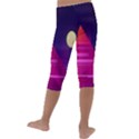 Egyptian Pyramids Night Landscape Cartoon Kids  Lightweight Velour Capri Leggings  View4