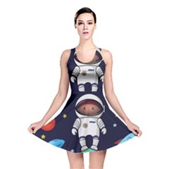 Boy Spaceman Space Rocket Ufo Planets Stars Reversible Skater Dress by Ndabl3x