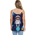 Boy Spaceman Space Rocket Ufo Planets Stars Casual Spaghetti Strap Chiffon Top View4