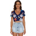 Boy Spaceman Space Rocket Ufo Planets Stars V-Neck Crop Top View1