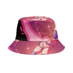 Astronaut Spacesuit Standing Surfboard Surfing Milky Way Stars Bucket Hat by Ndabl3x