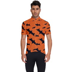 Halloween Card With Bats Flying Pattern Men s Short Sleeve Cycling Jersey by Hannah976