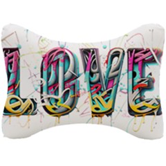 Graffiti Love Seat Head Rest Cushion by essentialimage