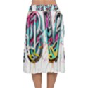 Graffiti Love Velvet Flared Midi Skirt View2