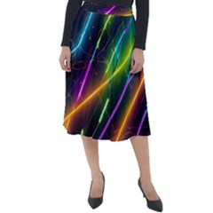 Vibrant Neon Dreams Classic Velour Midi Skirt  by essentialimage