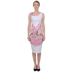 Dog Cat Animal Pet Heart Love Sleeveless Pencil Dress by Sarkoni