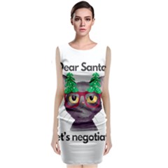 Cute Cat Glasses Christmas Tree Classic Sleeveless Midi Dress by Sarkoni