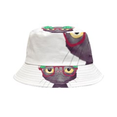 Cute Cat Glasses Christmas Tree Inside Out Bucket Hat by Sarkoni