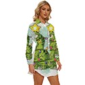 Dinosaur T-rex Dino Tyrannasaurus Womens Long Sleeve Shirt Dress View3