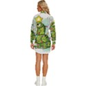 Dinosaur T-rex Dino Tyrannasaurus Womens Long Sleeve Shirt Dress View4