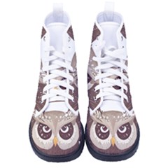 Owl Bird Feathers Kid s High-top Canvas Sneakers by Sarkoni