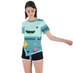 Bmo Adventure Time Asymmetrical Short Sleeve Sports T-shirt by Bedest