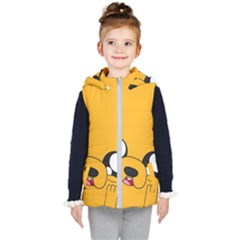 Adventure Time Cartoon Face Funny Happy Toon Kids  Hooded Puffer Vest by Bedest