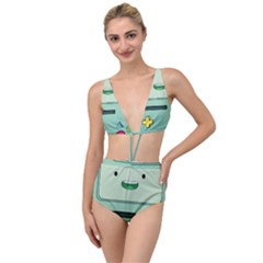 Adventure Time Bmo Beemo Green Tied Up Two Piece Swimsuit by Bedest