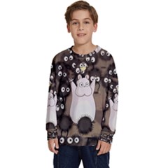 Cute Anime Scenery Artwork Fanart Kids  Crewneck Sweatshirt by Bedest