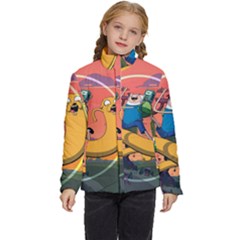 Finn And Jake Adventure Time Bmo Cartoon Kids  Puffer Bubble Jacket Coat by Bedest